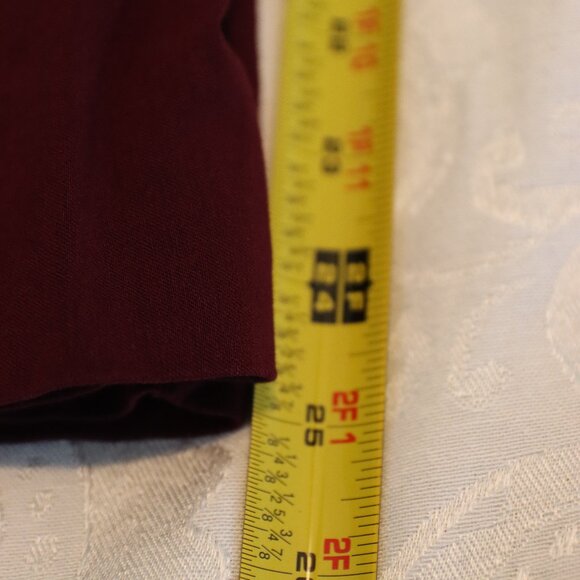 Zac & Rachel Pull On Ankle Stretch Pants Tapered Burgundy Nylon Womens Size 10 - Picture 8 of 14